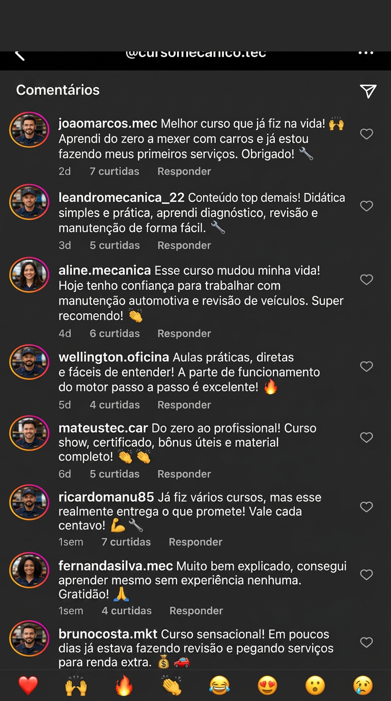 Comentários de alunos